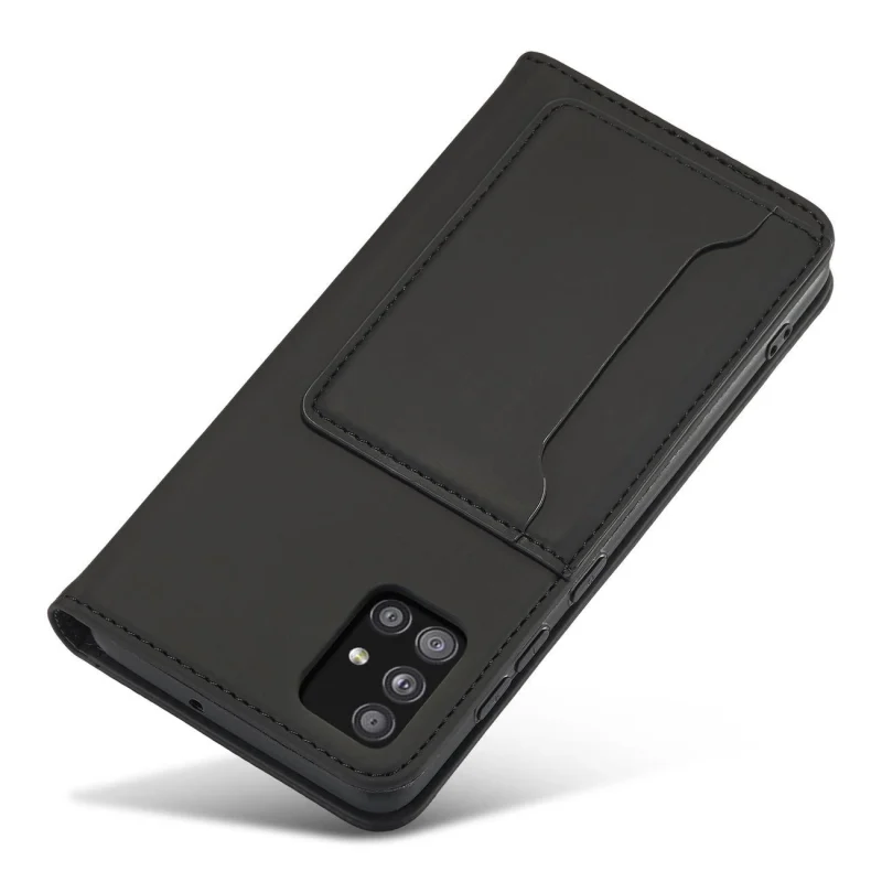 Magnet Card Case etui do Xiaomi Redmi Note 11 pokrowiec portfel na karty kartę podstawka czarny - obrazek 7