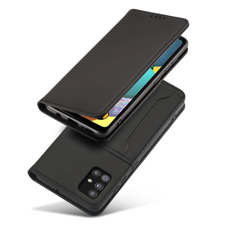 Magnet Card Case etui do Xiaomi Redmi Note 11 Pro pokrowiec portfel na karty kartę podstawka czarny - obrazek 2