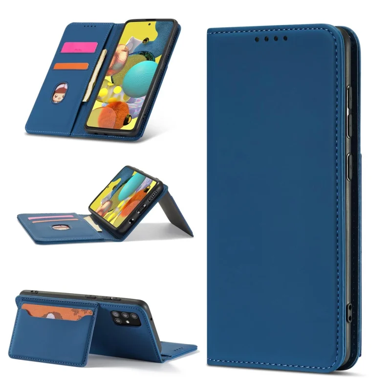 Magnet Card Case etui do Xiaomi Redmi Note 11 Pro pokrowiec portfel na karty kartę podstawka niebieski - obrazek 5