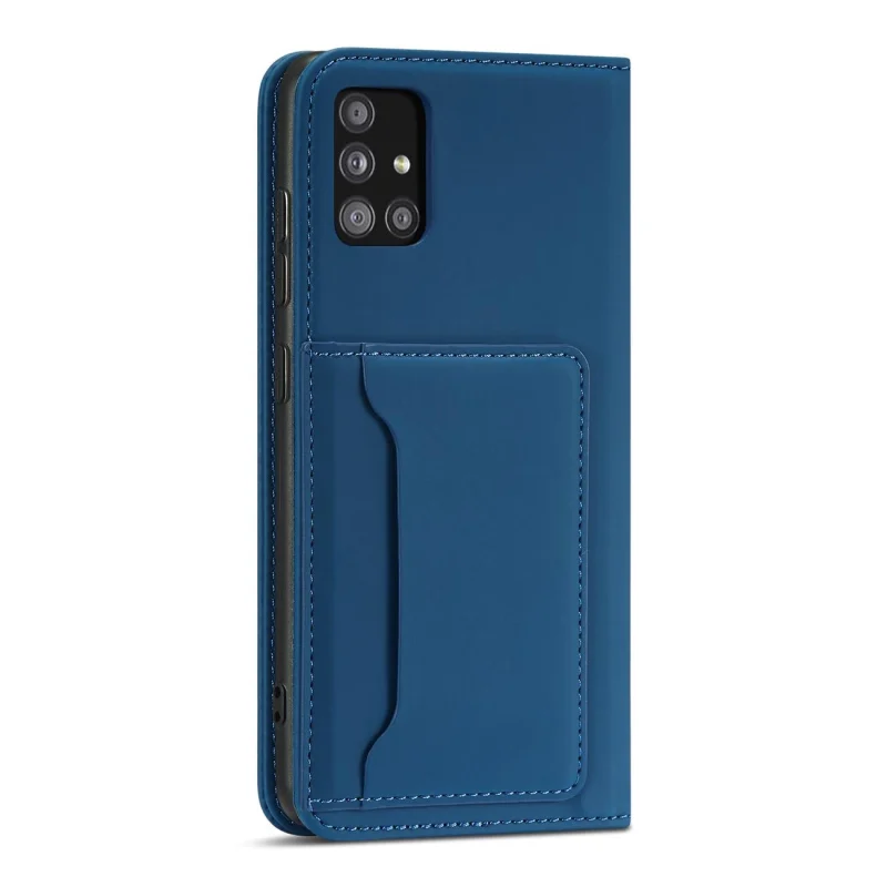 Magnet Card Case etui do Xiaomi Redmi Note 11 Pro pokrowiec portfel na karty kartę podstawka niebieski - obrazek 6