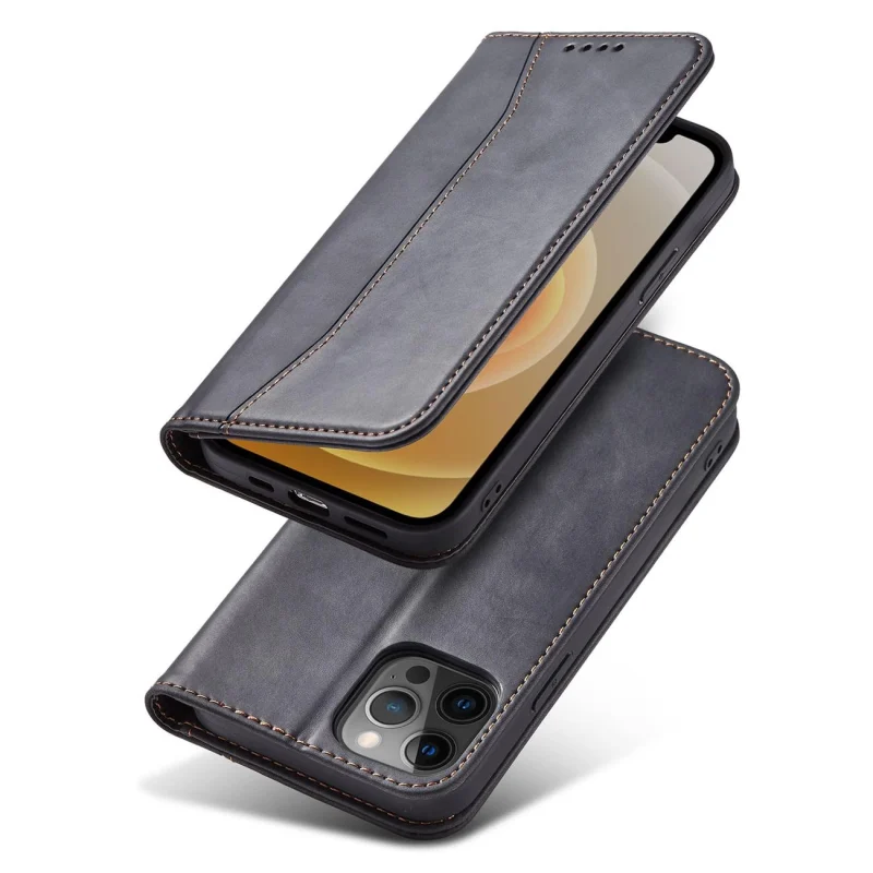 Magnet Fancy Case etui do iPhone 12 Pro Max pokrowiec portfel na karty kartę podstawka czarny - obrazek 3