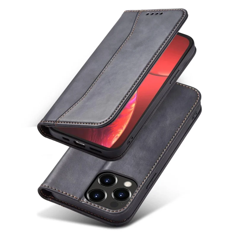 Magnet Fancy Case etui do iPhone 13 Pro pokrowiec portfel na karty kartę podstawka czarny - obrazek 3