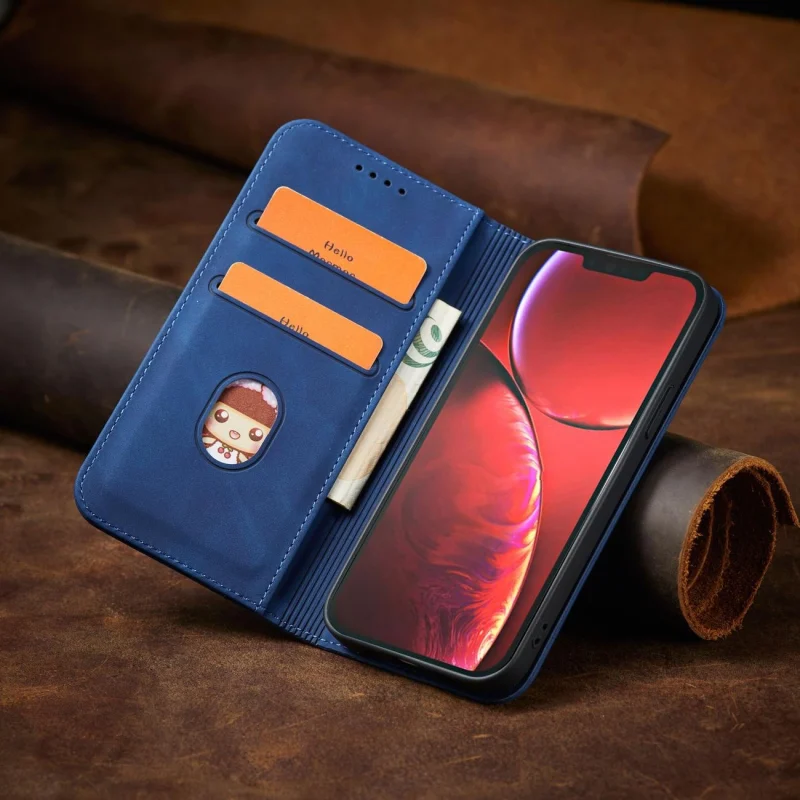 Magnet Fancy Case etui do iPhone 13 Pro pokrowiec portfel na karty kartę podstawka niebieski - obrazek 11