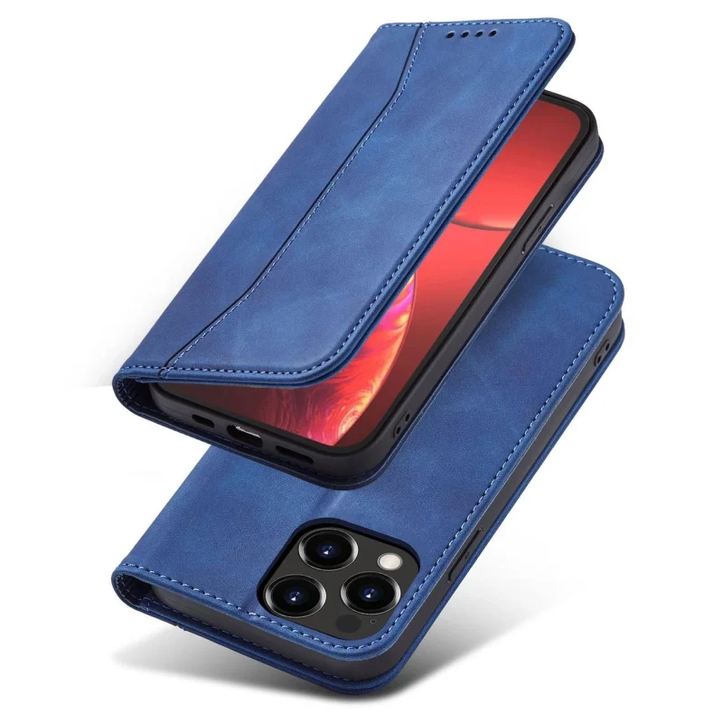 Magnet Fancy Case etui do iPhone 13 Pro pokrowiec portfel na karty kartę podstawka niebieski - obrazek 4