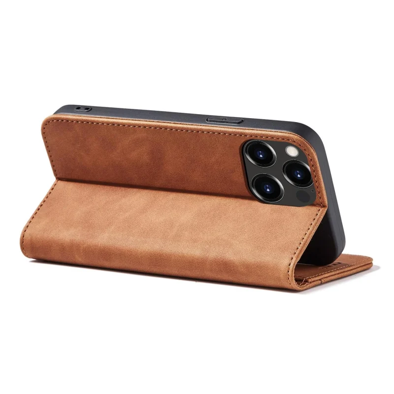 Magnet Fancy Case etui do iPhone 13 Pro pokrowiec portfel na karty kartę podstawka brązowy - obrazek 11