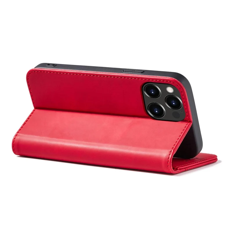 Magnet Fancy Case etui do iPhone 13 Pro Max pokrowiec portfel na karty kartę podstawka czerwony - obrazek 3