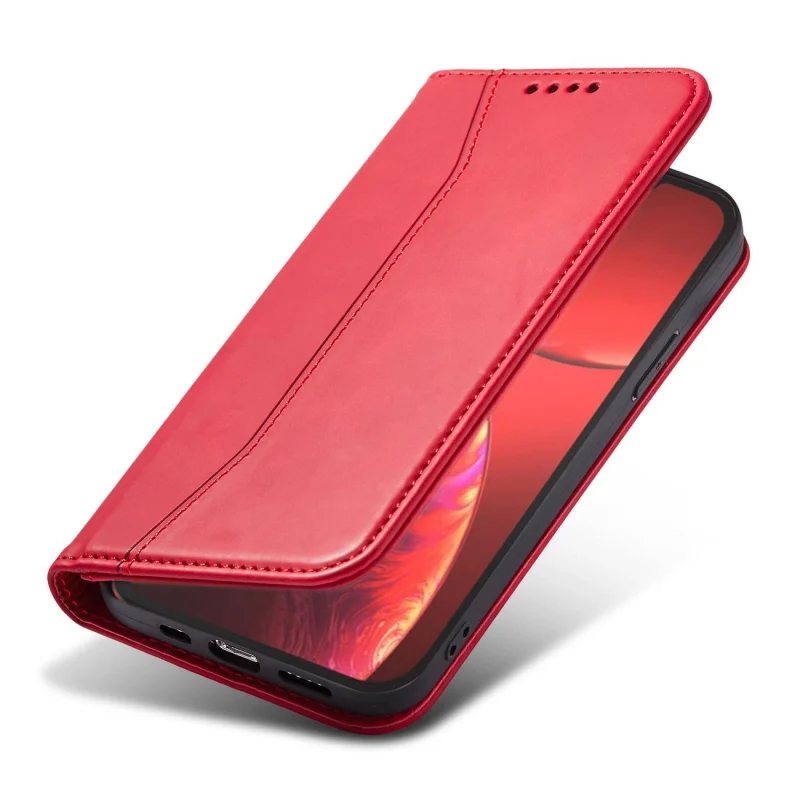 Magnet Fancy Case etui do iPhone 13 Pro Max pokrowiec portfel na karty kartę podstawka czerwony - obrazek 8