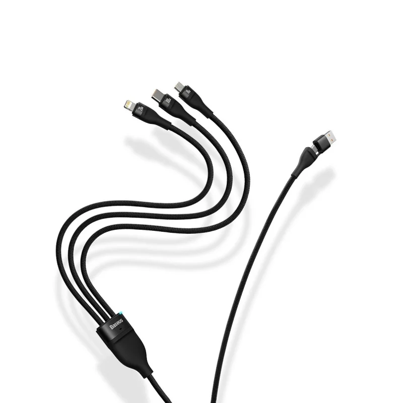 Baseus Flash Series II kabel USB Typ C / USB Typ A - USB Typ C / Lightning / micro USB 100 W 1,2 m niebieski (CASS030103) - obrazek 7