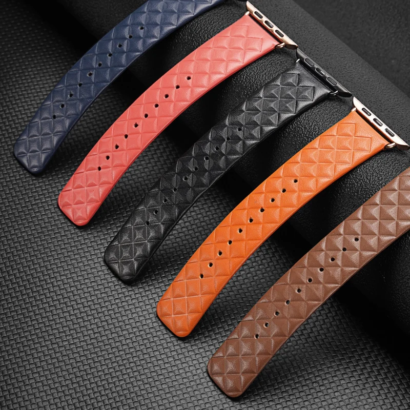 Dux Ducis Strap skórzany pasek do Watch 7 / 6 / 5 / 4 / 3 / 2 / SE (45 / 44 / 42mm) opaska bransoleta bransoletka z naturalnej skóry czerwony (Enland Version) - obrazek 6