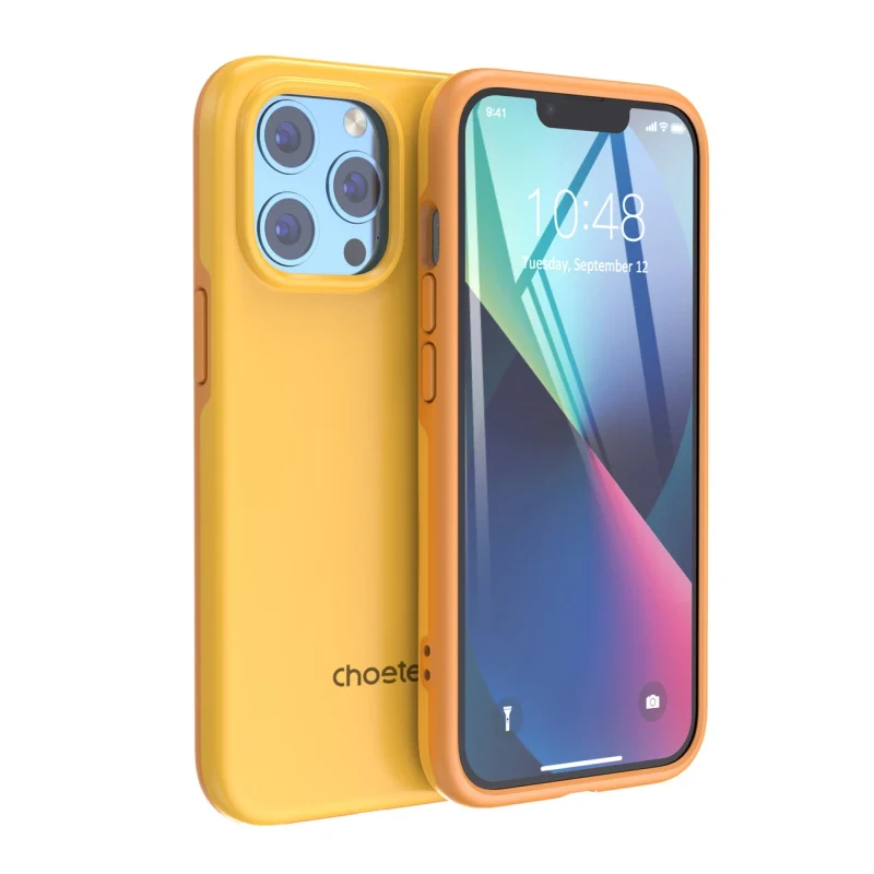 Choetech MFM Anti-drop etui pokrowiec iPhone 13 Pro Max pomarańczowy (PC0114-MFM-YE)