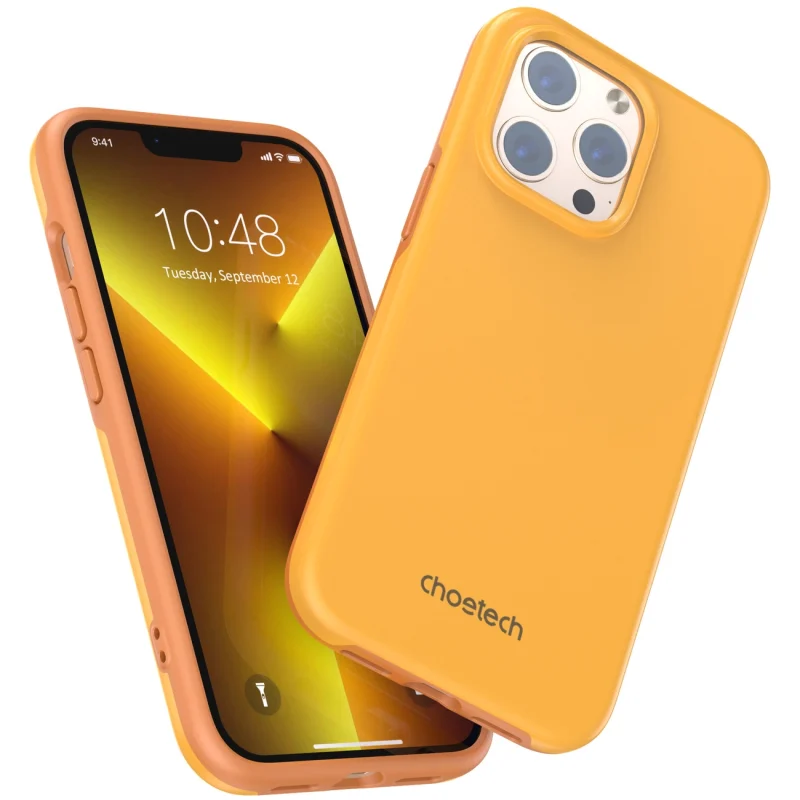 Choetech MFM Anti-drop etui pokrowiec iPhone 13 Pro Max pomarańczowy (PC0114-MFM-YE) - obrazek 2