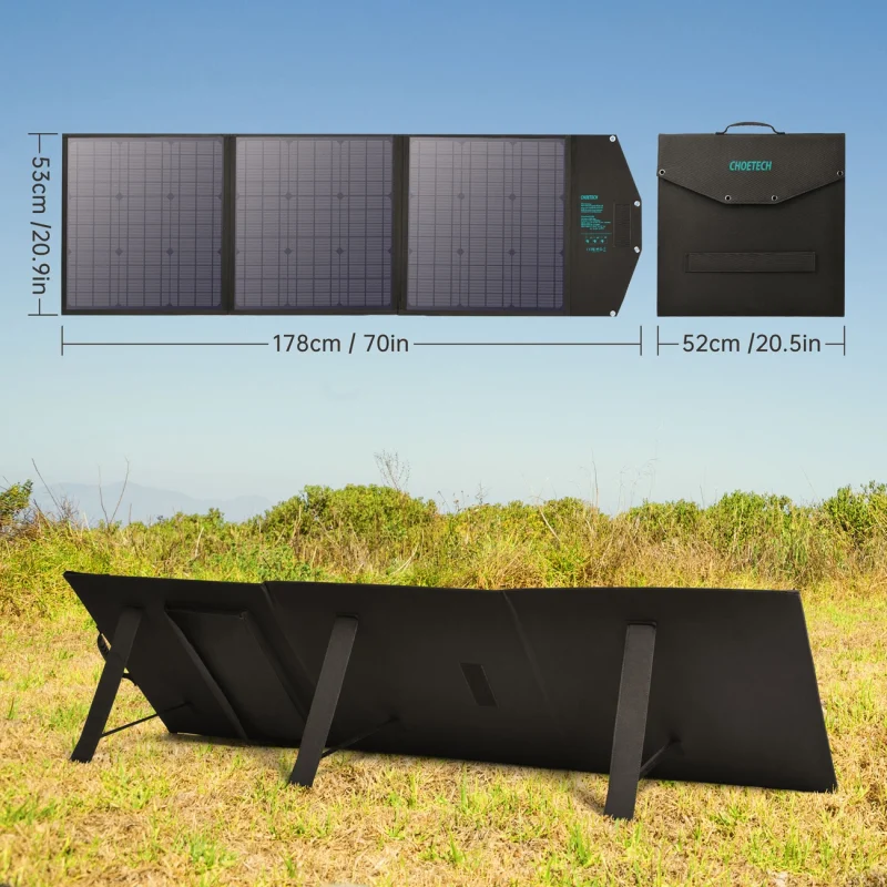 Ładowarka Choetech SC008 solarna składana 120W DC / USB-C / 2x USB-A - czarna - obrazek 12