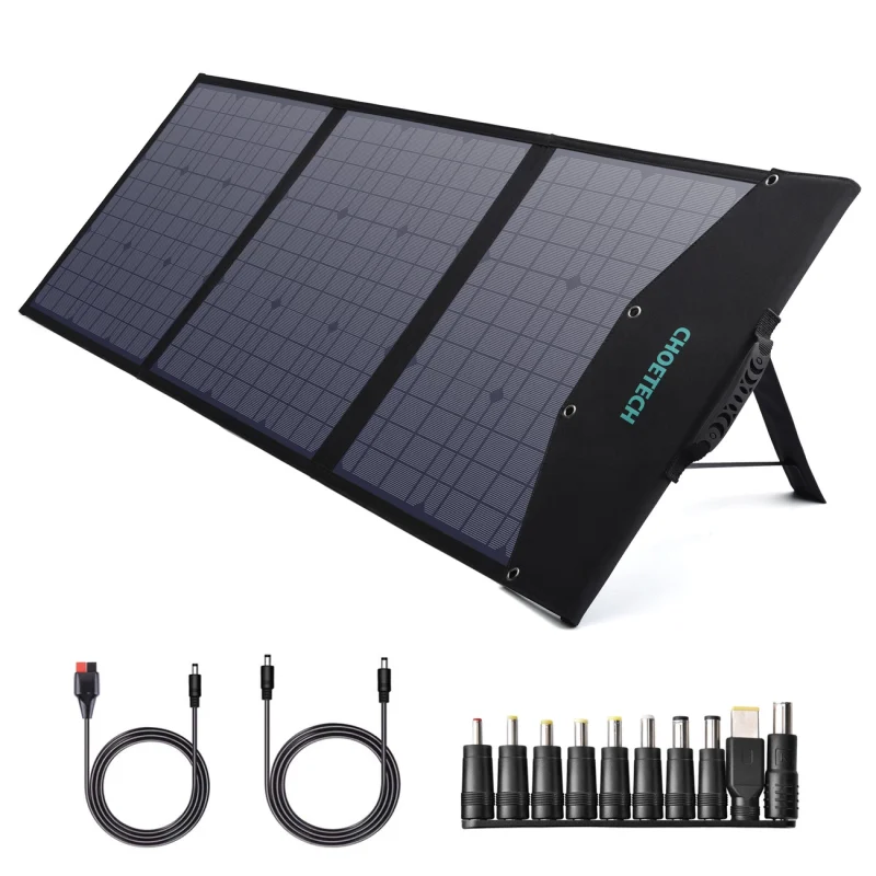 Ładowarka Choetech SC008 solarna składana 120W DC / USB-C / 2x USB-A - czarna - obrazek 2