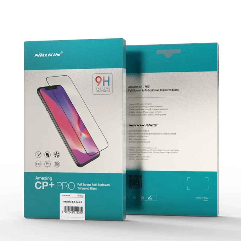 Nillkin CP+PRO ultracienkie szkło hartowane na cały ekran z ramką 0,2 mm 9H Realme GT Neo 3 czarny - obrazek 5