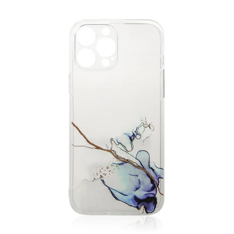 Marble Case etui do iPhone 12 Pro Max żelowy pokrowiec marmur niebieski