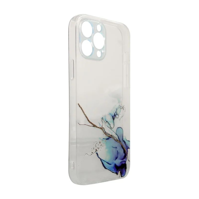 Marble Case etui do iPhone 12 Pro Max żelowy pokrowiec marmur niebieski - obrazek 2