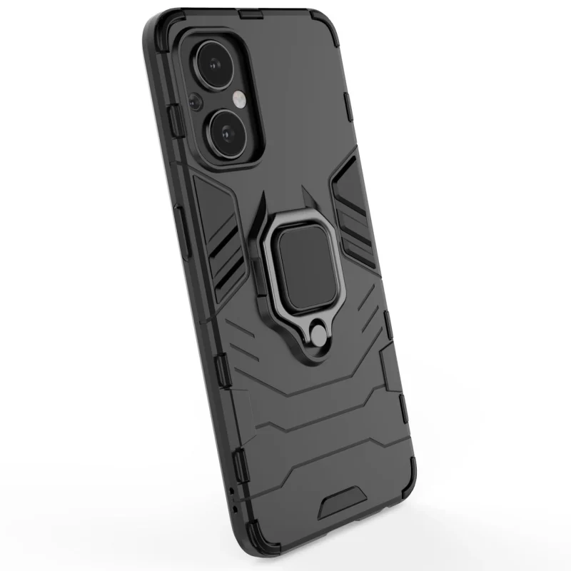 Ring Armor pancerne hybrydowe etui pokrowiec + magnetyczny uchwyt OnePlus Nord N20 5G czarny - obrazek 4