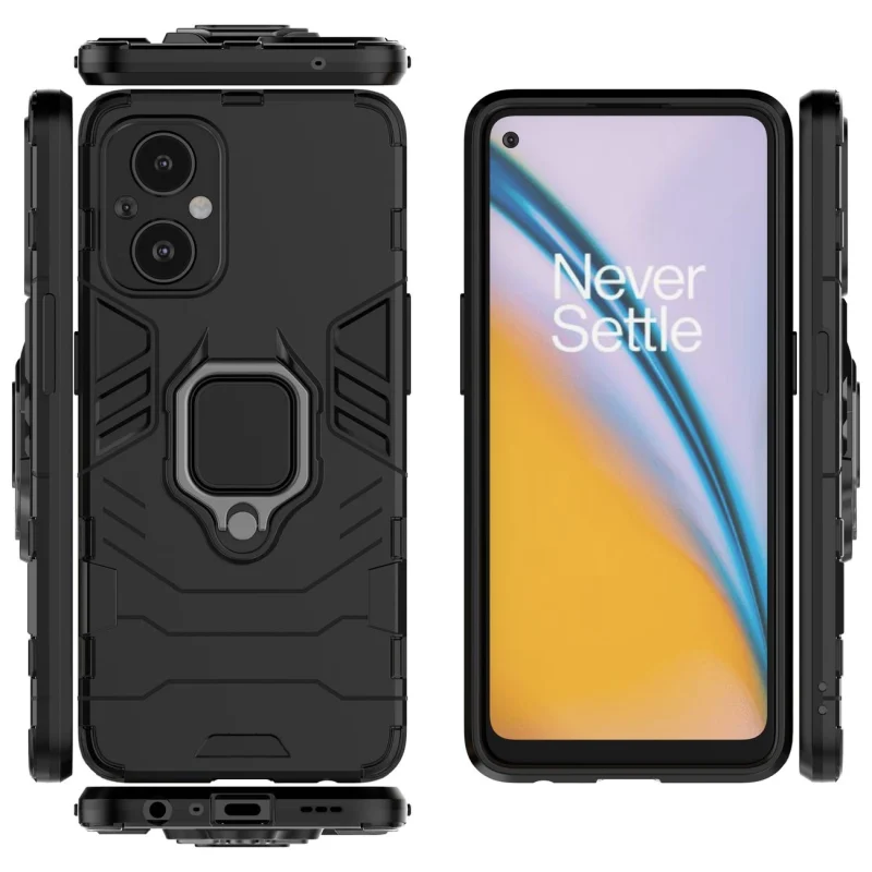 Ring Armor pancerne hybrydowe etui pokrowiec + magnetyczny uchwyt OnePlus Nord N20 5G czarny - obrazek 9