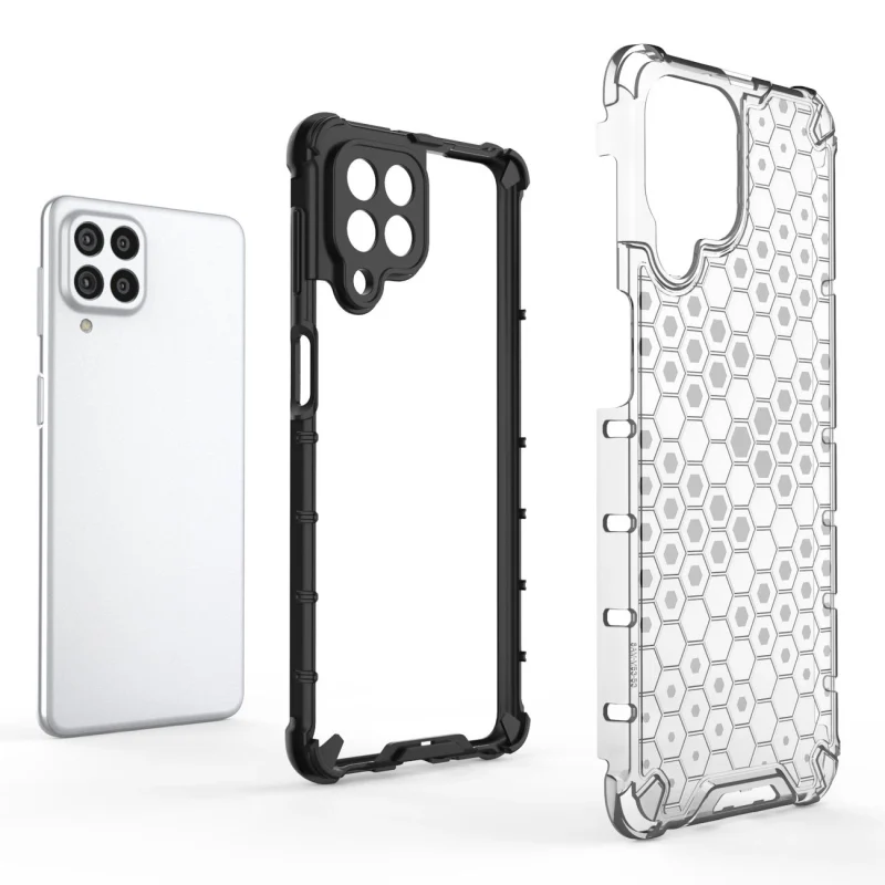 Honeycomb etui pancerny pokrowiec z żelową ramką Samsung Galaxy M53 5G czarny - obrazek 4