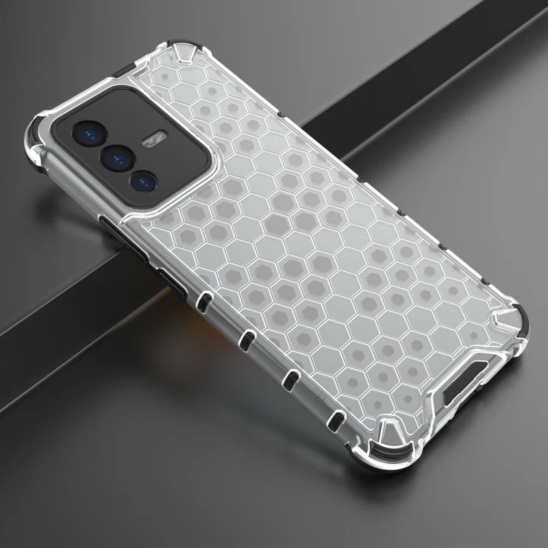 Honeycomb etui pancerny pokrowiec z żelową ramką Vivo V23 5G przezroczysty - obrazek 4