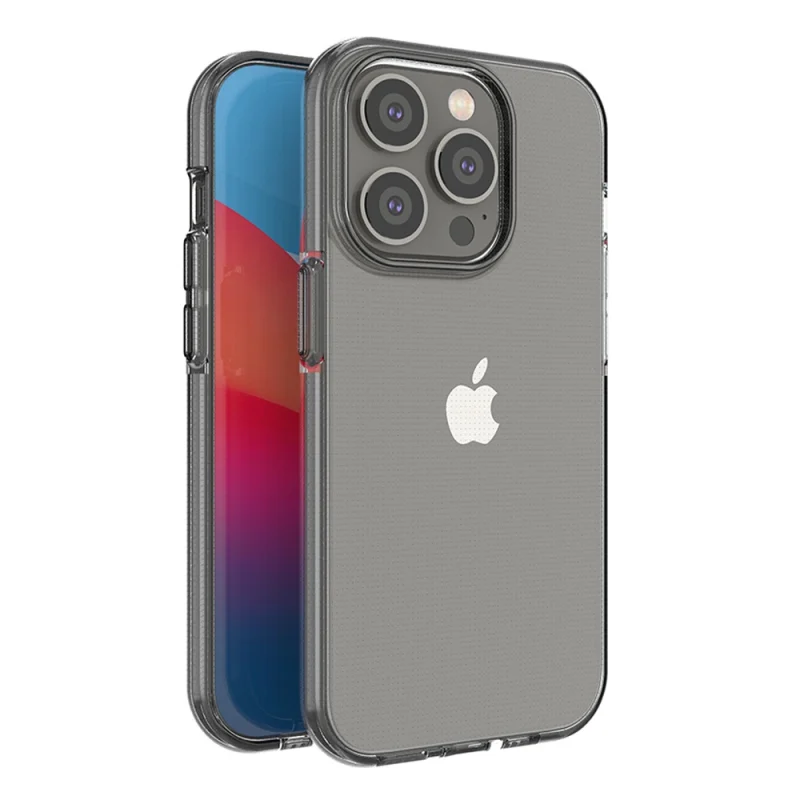 Spring Case etui iPhone 14 Pro silikonowy pokrowiec z ramką czarne