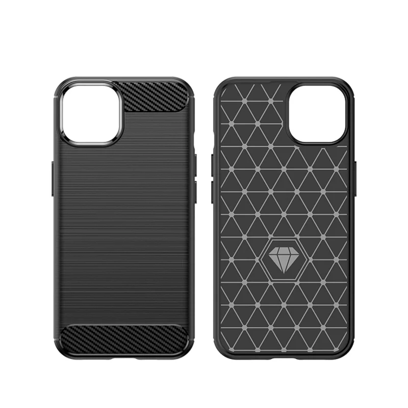 Carbon Case etui iPhone 14 elastyczny żelowy pokrowiec na tył plecki czarny - obrazek 14