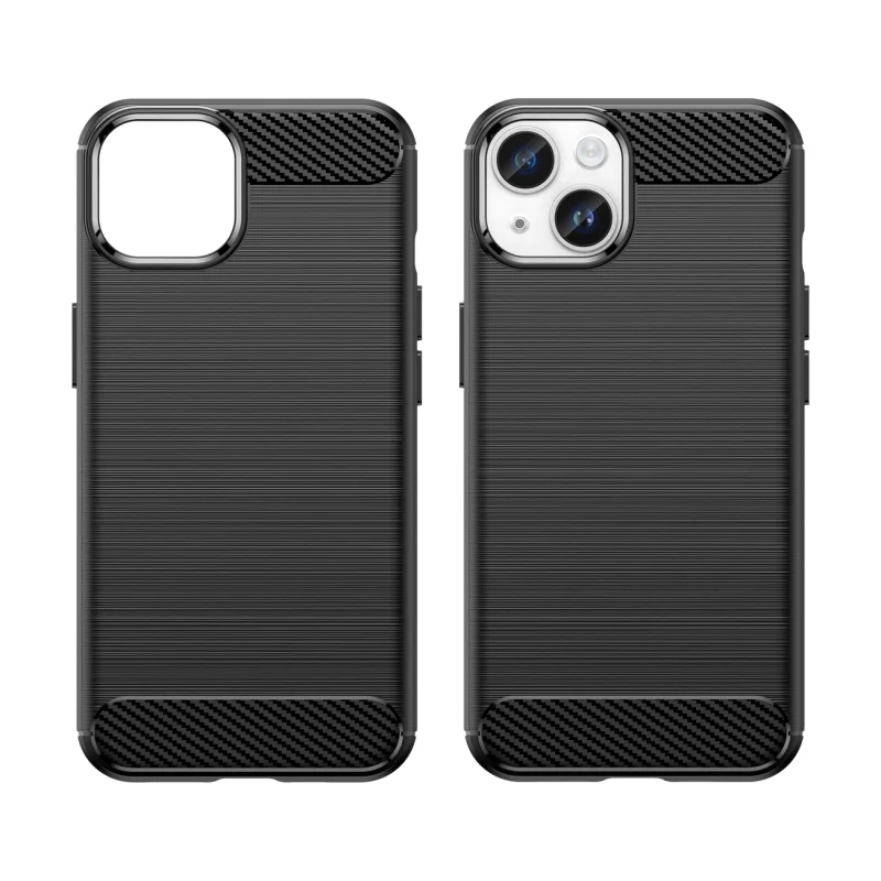 Carbon Case etui iPhone 14 elastyczny żelowy pokrowiec na tył plecki czarny - obrazek 8