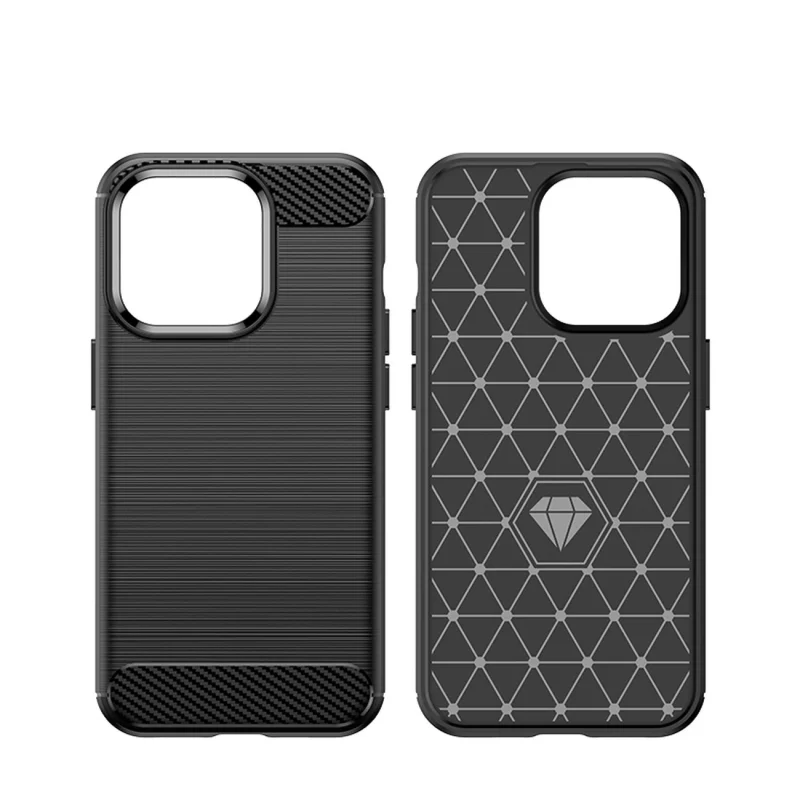 Carbon Case etui iPhone 14 Pro elastyczny żelowy pokrowiec na tył plecki niebieski - obrazek 14