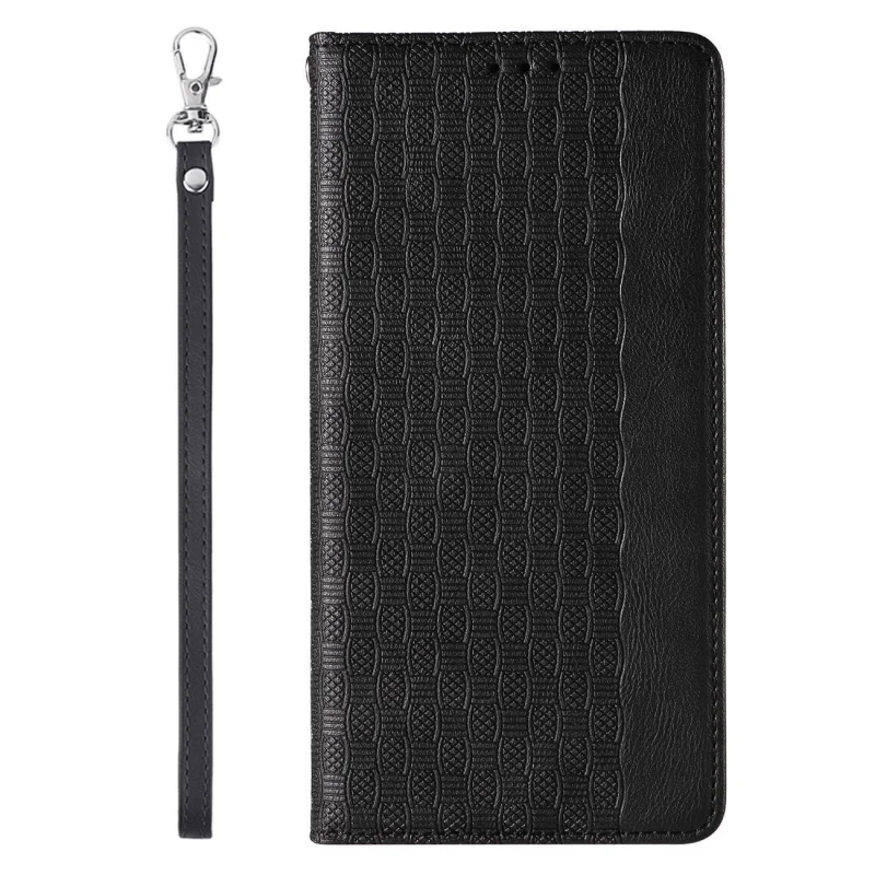 Magnet Strap Case etui iPhone 14 pokrowiec z klapką portfel mini smycz podstawka czarne - obrazek 5