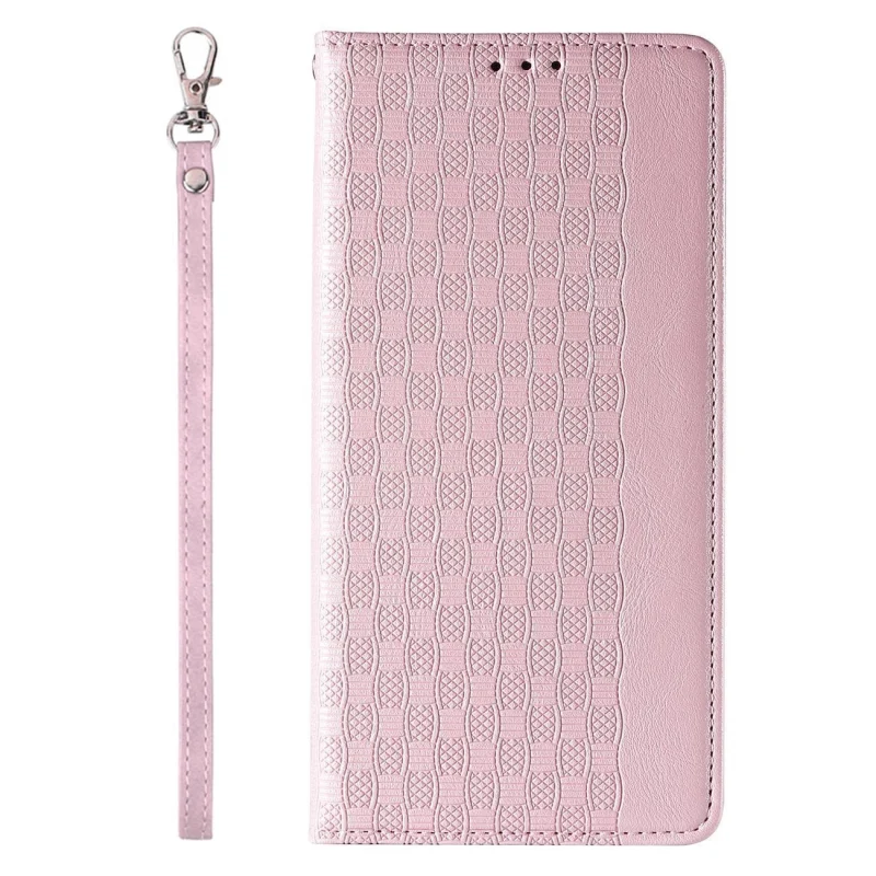 Magnet Strap Case etui iPhone 14 Pro pokrowiec z klapką portfel mini smycz podstawka różowe - obrazek 5