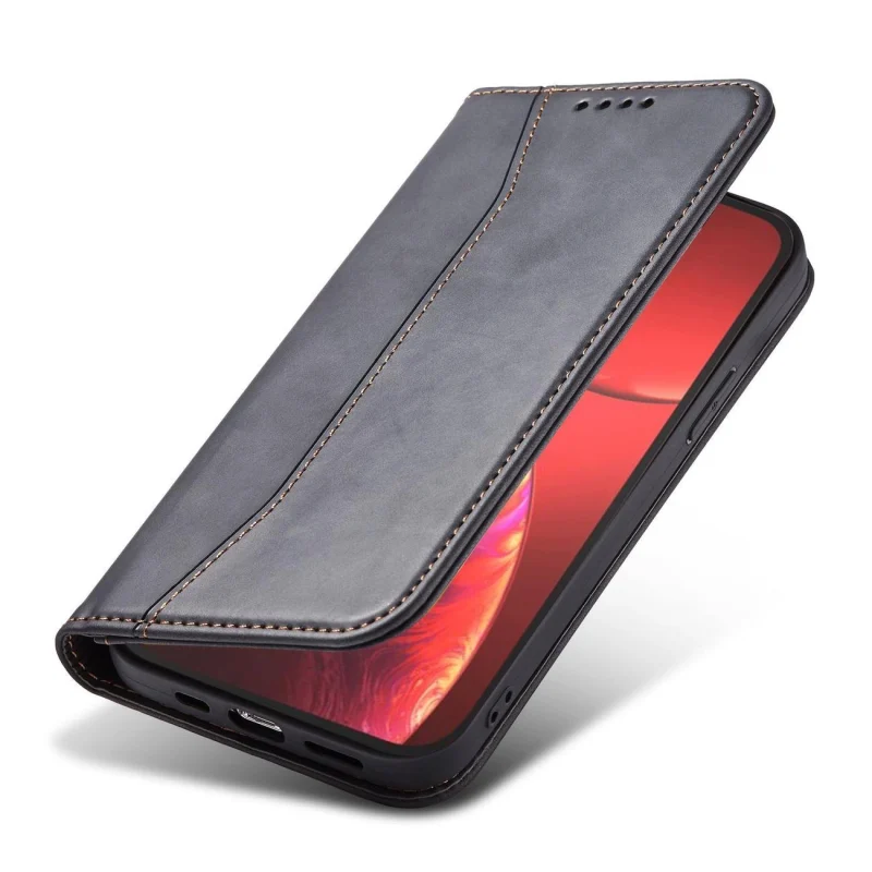 Magnet Fancy Case etui iPhone 14 pokrowiec z klapką portfel podstawka czarne - obrazek 7