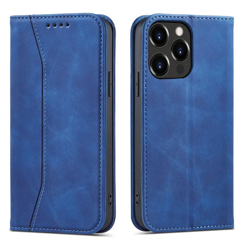 Magnet Fancy Case etui iPhone 14 pokrowiec z klapką portfel podstawka niebieskie