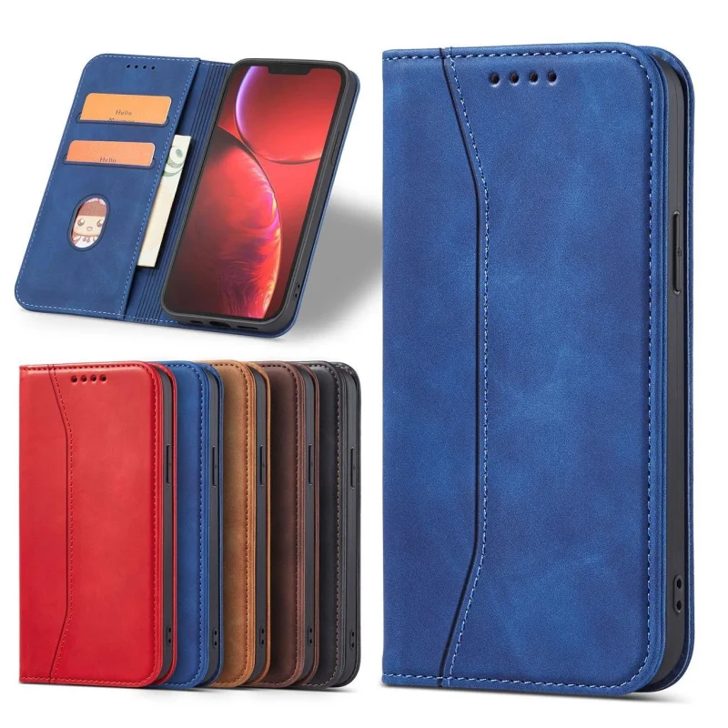 Magnet Fancy Case etui iPhone 14 pokrowiec z klapką portfel podstawka niebieskie - obrazek 13