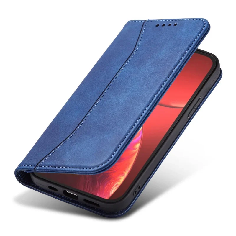 Magnet Fancy Case etui iPhone 14 pokrowiec z klapką portfel podstawka niebieskie - obrazek 7