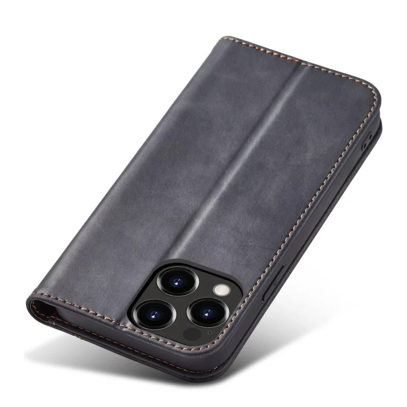 Magnet Fancy Case etui iPhone 14 Pro pokrowiec z klapką portfel podstawka czarne - obrazek 3