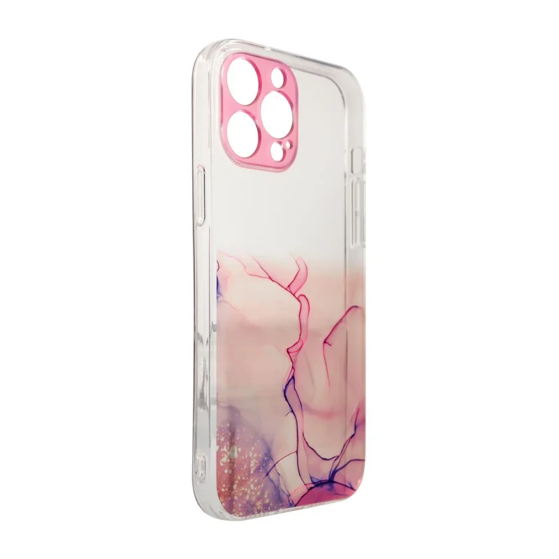 Marble Case etui do iPhone 12 Pro żelowy pokrowiec marmur różowy - obrazek 2