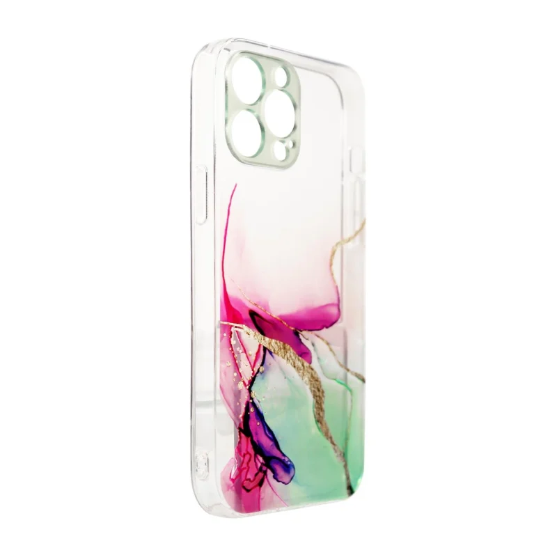 Marble Case etui do iPhone 12 Pro żelowy pokrowiec marmur miętowy - obrazek 2