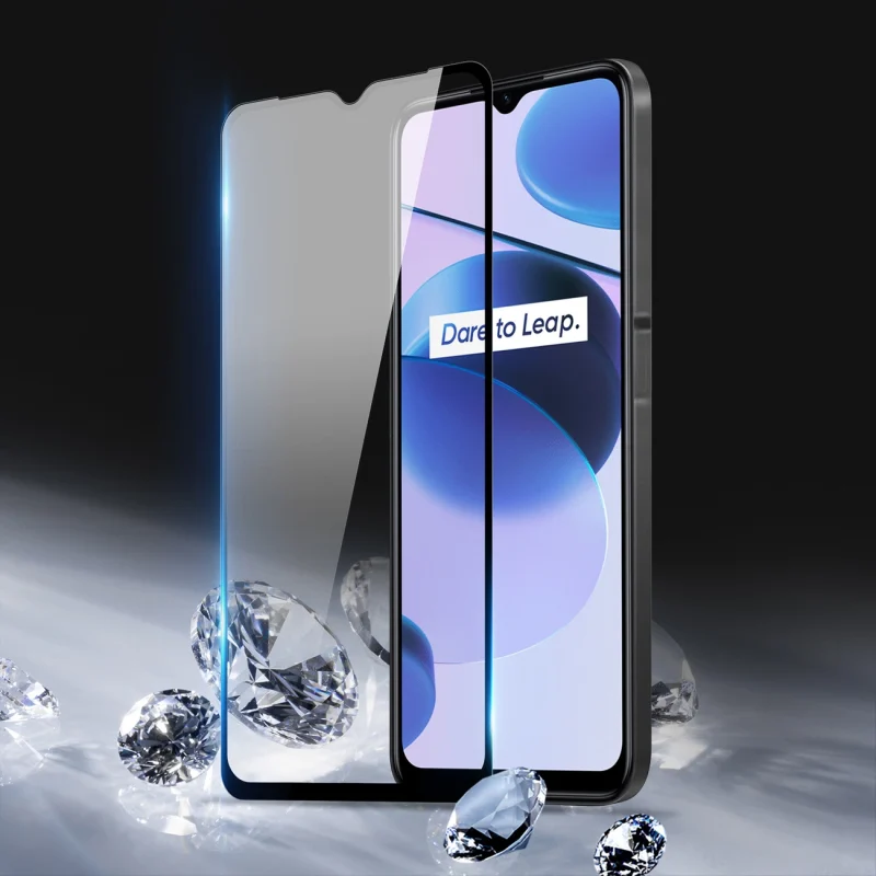 Dux Ducis 9D Tempered Glass wytrzymałe szkło hartowane 9H na cały ekran z ramką Realme C35 czarny (case friendly) - obrazek 4