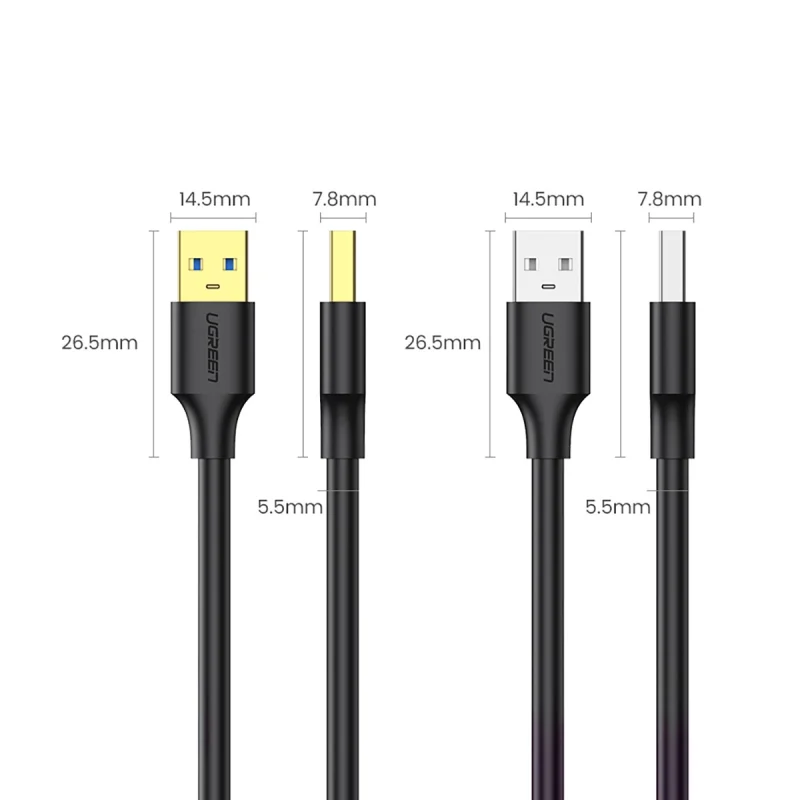 Kabel Ugreen US128 90576 USB-A 3.0 / USB-A 3.0 5Gb/s 3m - czarny - obrazek 16