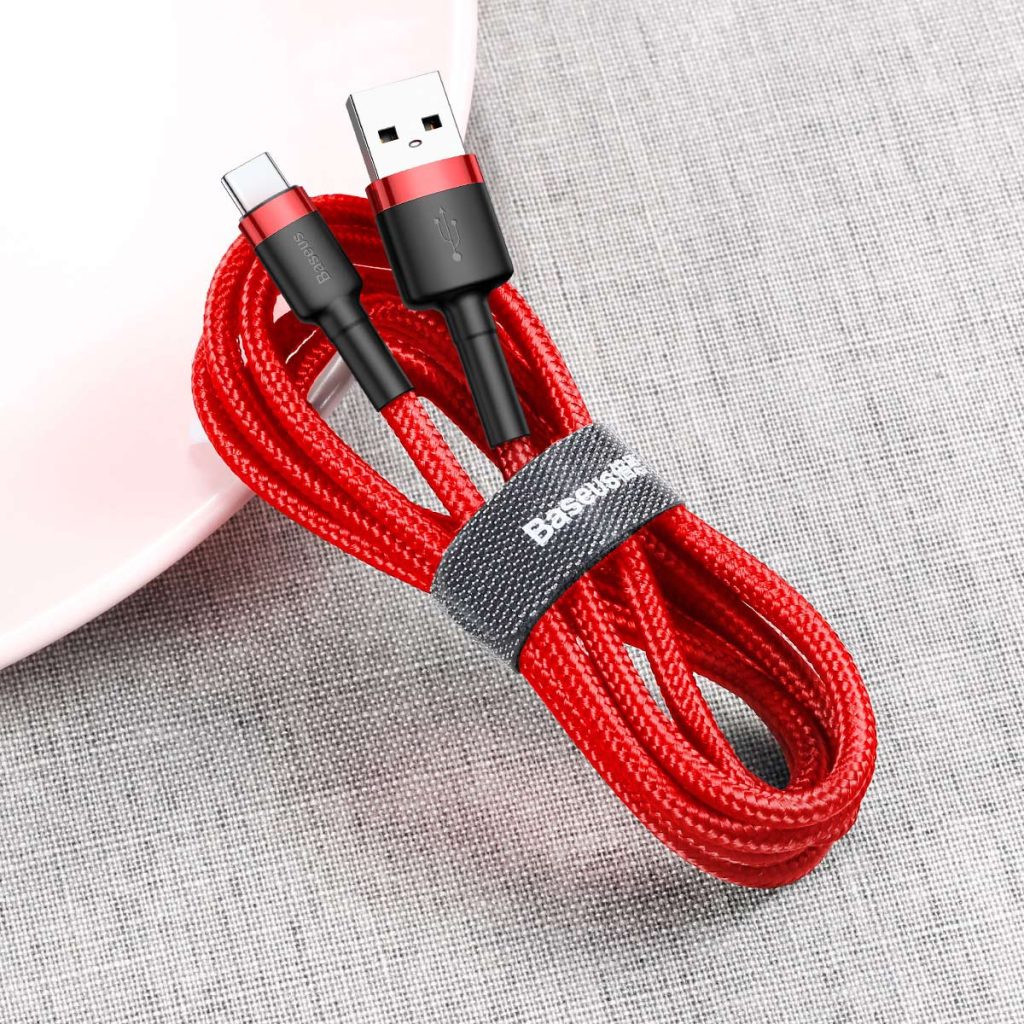 Baseus kabel Cafule USB - USB-C 0,5 m 3A czerwony - obrazek 4