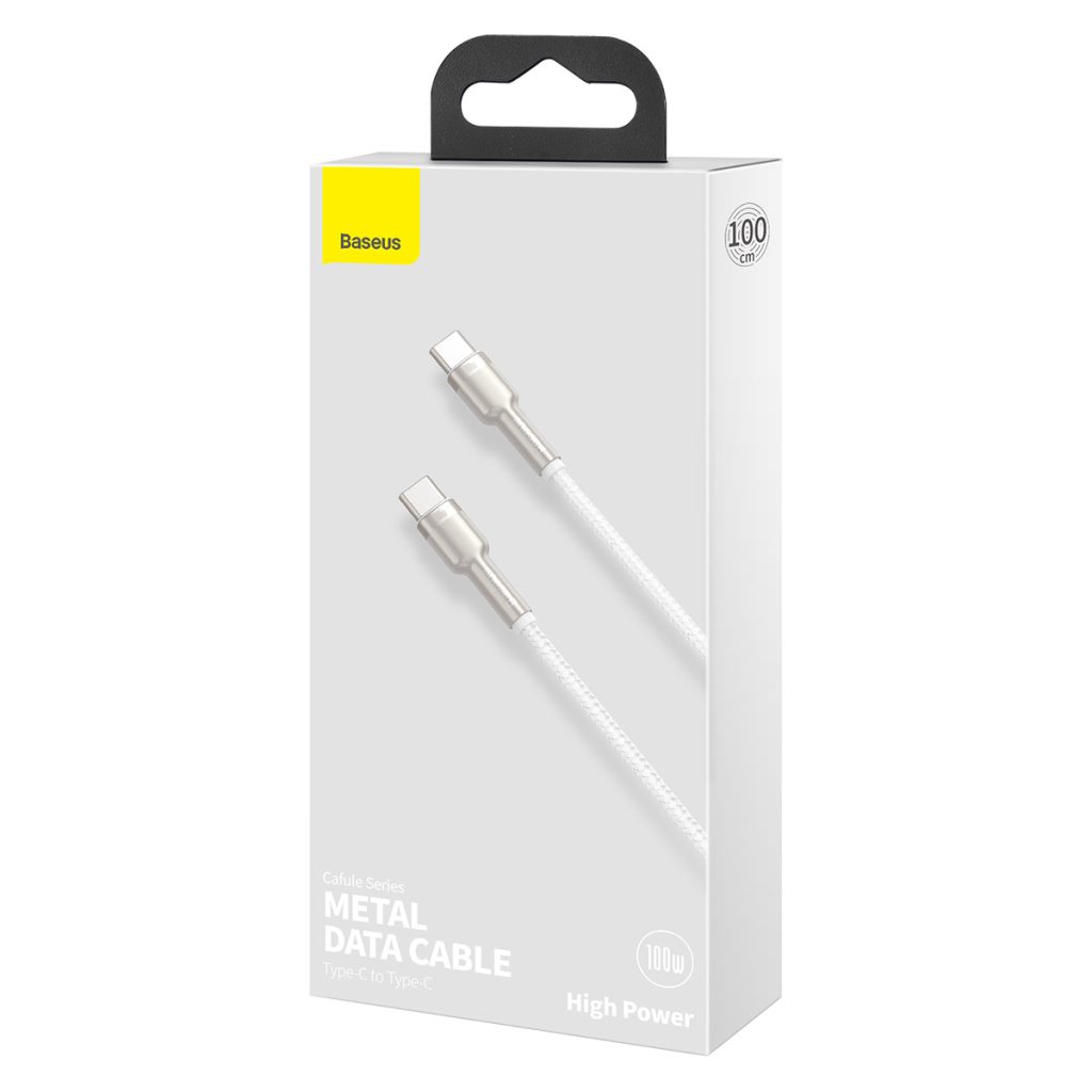 Baseus kabel Cafule Metal PD USB-C - USB-C 1,0 m biały 100W - obrazek 10