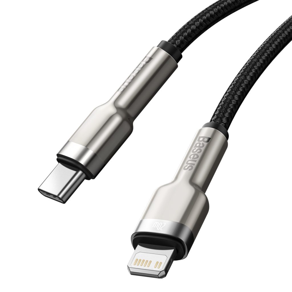 Baseus kabel Cafule Metal PD USB-C - Lightning 0,25 m czarny 20W - obrazek 4