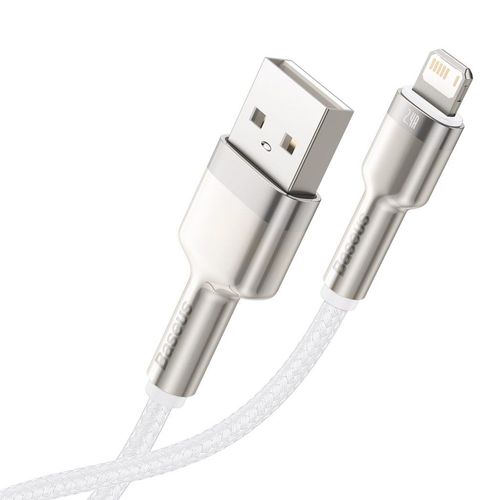 Baseus kabel Cafule Metal USB - Lightning 2,4A 1,0 m biały - obrazek 4