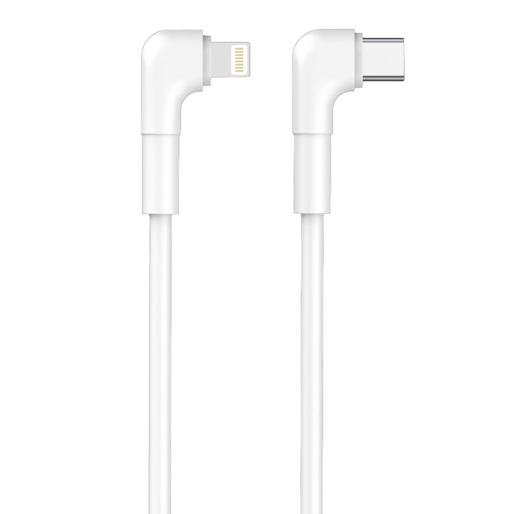 Maxlife kabel kątowy MXUC-09 USB-C - Lightning 1,0 m 27W biały