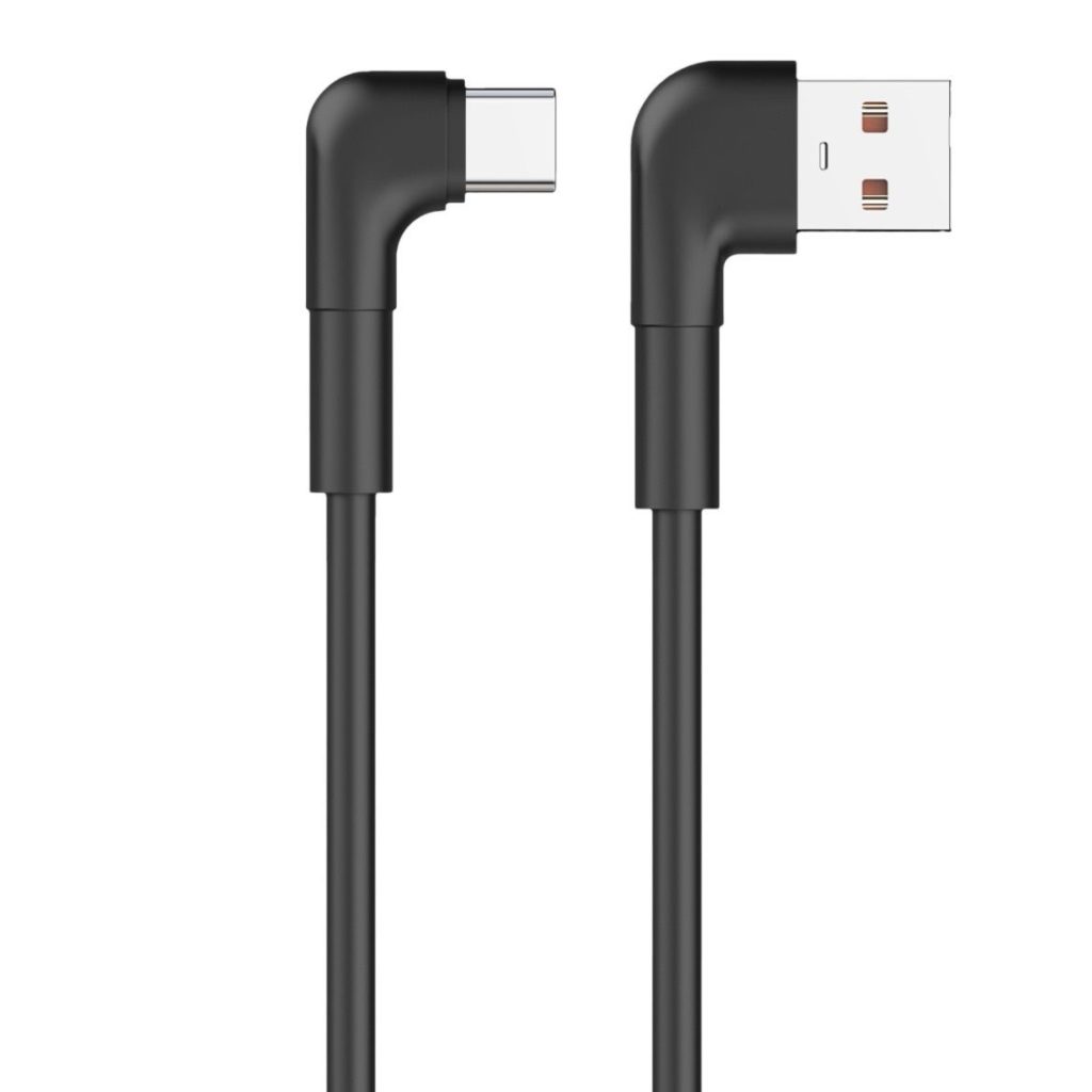 Maxlife kabel kątowy MXUC-09 USB - USB-C 1,0 m 3A czarny