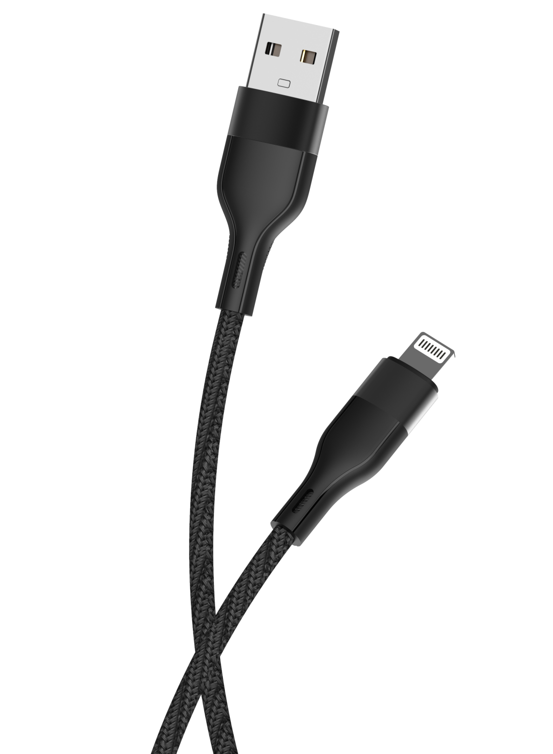 Maxlife kabel MXUC-07 USB - Lightning 1,0 m 2,4A czarny nylonowy - obrazek 2