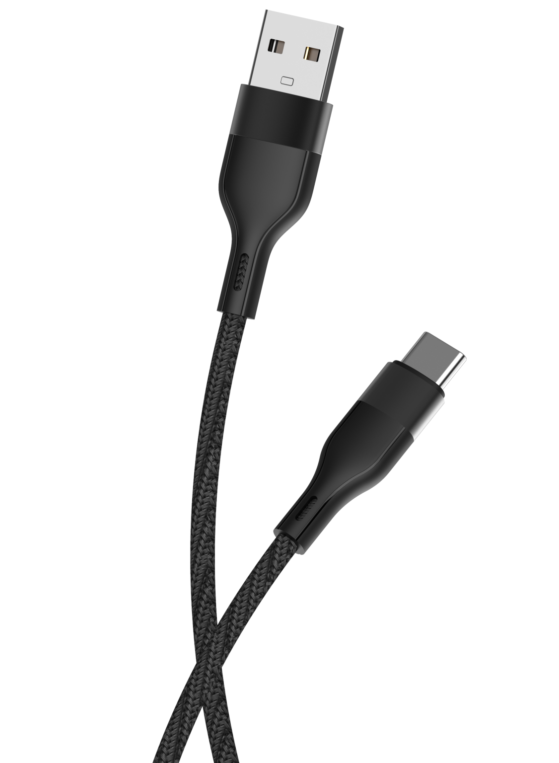 Maxlife kabel MXUC-07 USB - USB-C 1,0 m 3A czarny nylonowy - obrazek 2