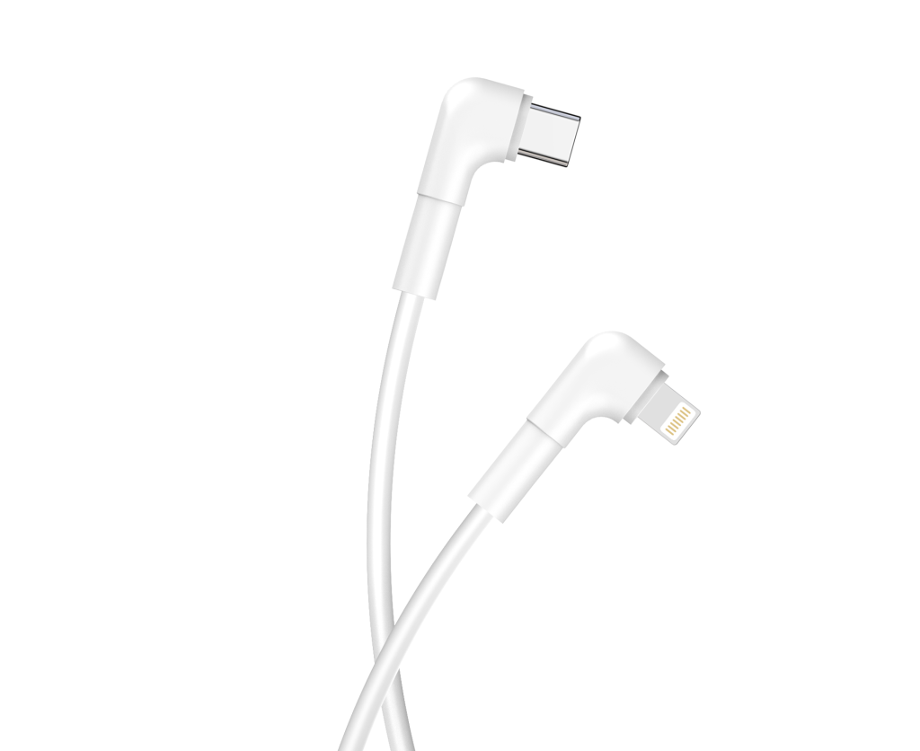 Maxlife kabel kątowy MXUC-09 USB-C - Lightning 1,0 m 27W biały - obrazek 2