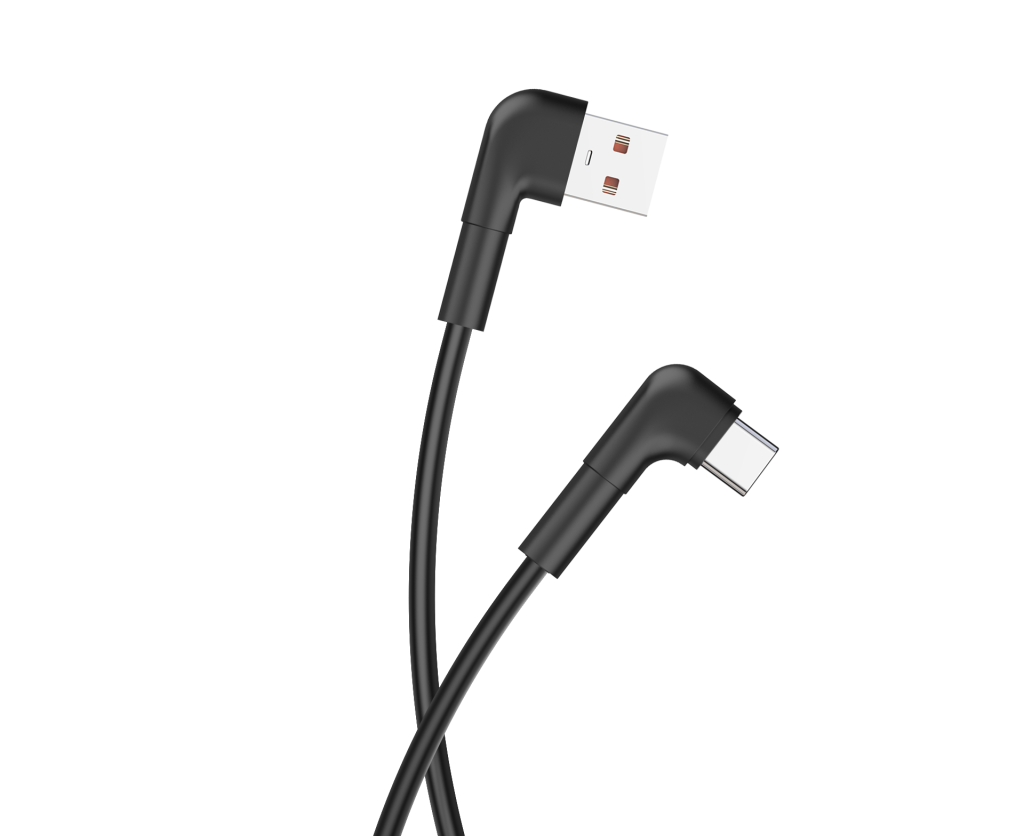 Maxlife kabel kątowy MXUC-09 USB - USB-C 1,0 m 3A czarny - obrazek 2