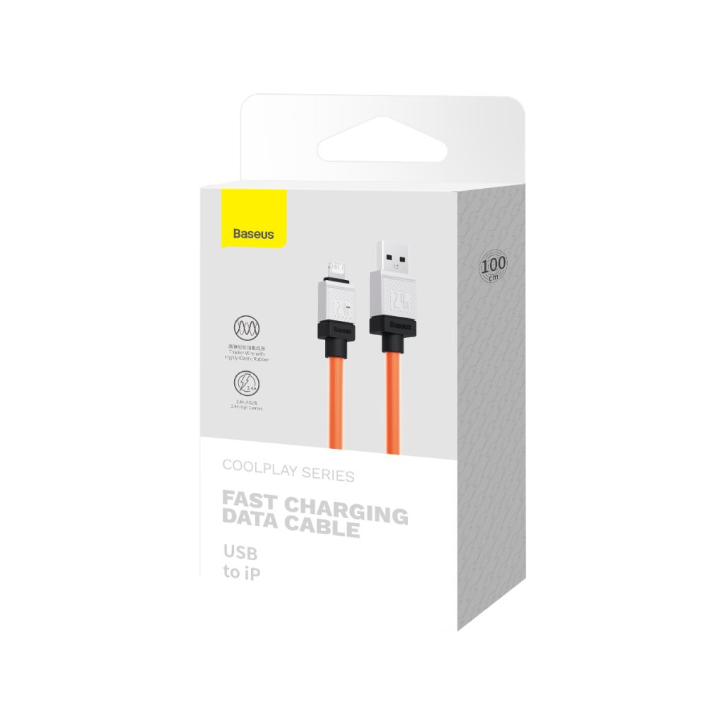 Baseus kabel CoolPlay USB - Lightning 1m 2,4A pomarańczowy - obrazek 8